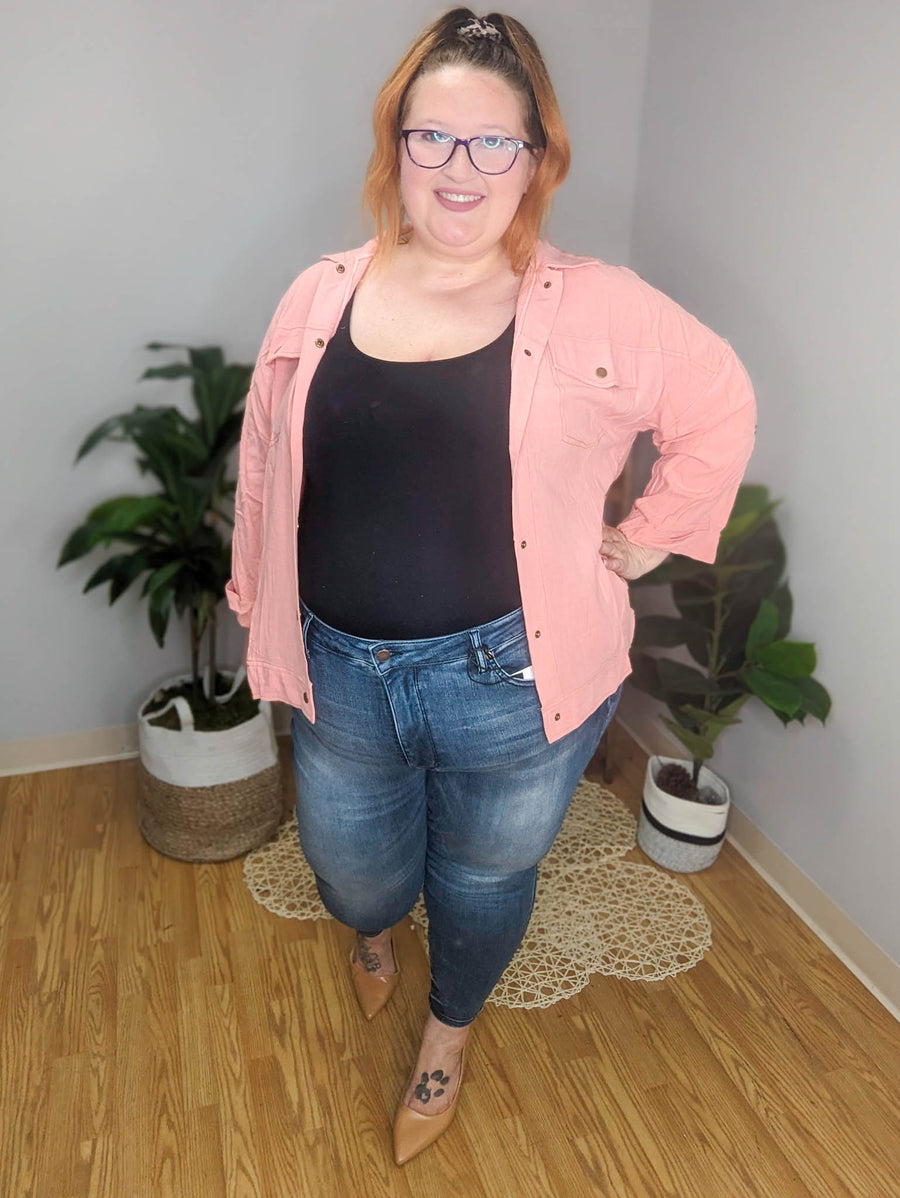Lakeside Linen Snap Down Shacket (4 colors!)
