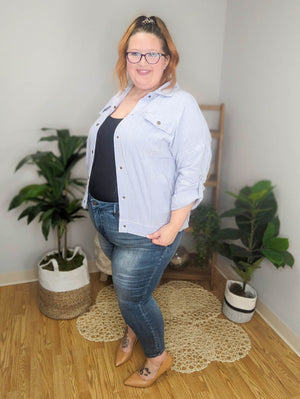 Lakeside Linen Snap Down Shacket (4 colors!)