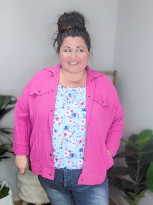 Lakeside Linen Snap Down Shacket (4 colors!)