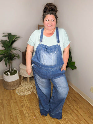 Released Hem Relaxed Overalls BOTTOMS zenana 
