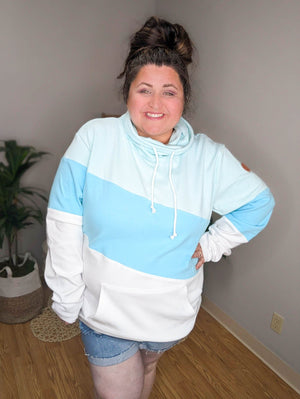 PHC- Classic Cowl Pullover in Triple Stretch Blues Sweatshirts Michelle Mae 