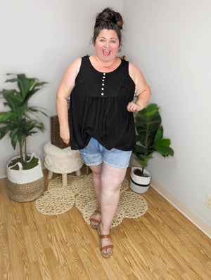 SALE- Damsel in Distressed Raw Cuffed Denim Shorts