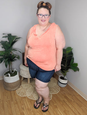 Judy Blue Dark Wash Side Slit Shorts