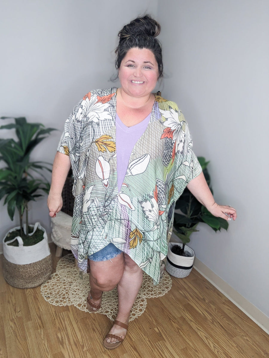 Memphis Floral Kimono