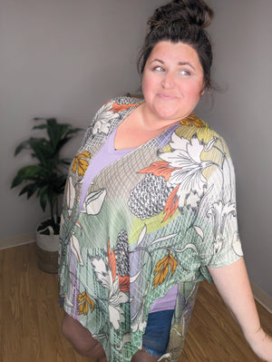 Memphis Floral Kimono CARDIGAN urbanista 