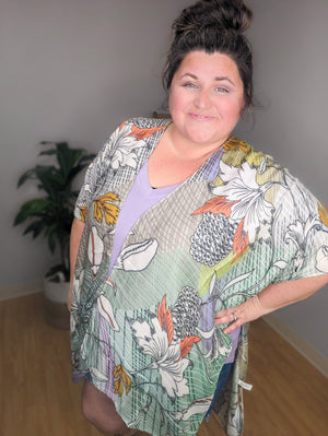 Memphis Floral Kimono CARDIGAN urbanista 