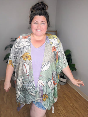 Memphis Floral Kimono CARDIGAN urbanista 