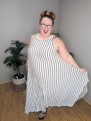 Flowy Fab Striped Tank Dress