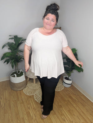 Swiss Dot Delight Flared Top
