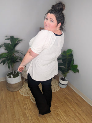 Swiss Dot Delight Flared Top