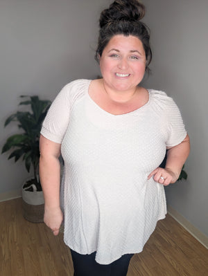 Swiss Dot Delight Flared Top