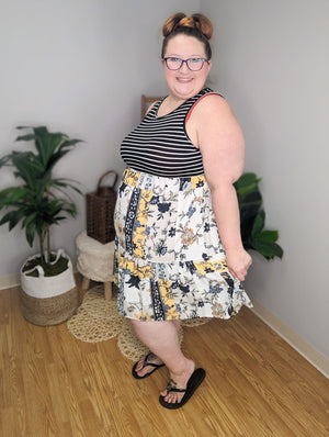 Patch of Sunshine Mixed-Print Dress Dresses eg fashion 