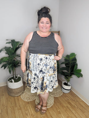 Patch of Sunshine Mixed-Print Dress Dresses eg fashion 