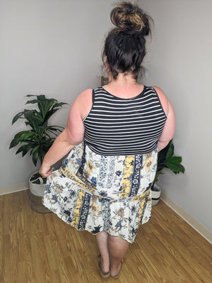 Patch of Sunshine Mixed-Print Dress Dresses eg fashion 