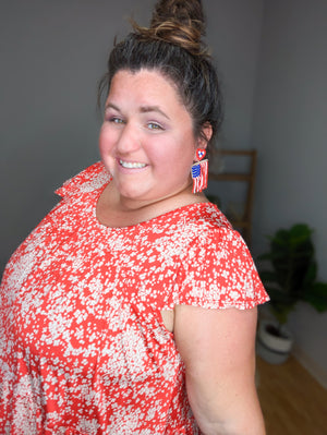 SALE- Bloom Balance Floral Slinky Top