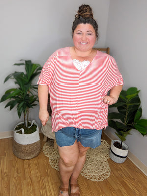 Alyssa Poppy Striped Lace Pop Top