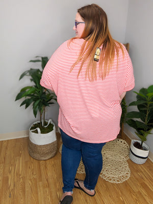 Alyssa Poppy Striped Lace Pop Top