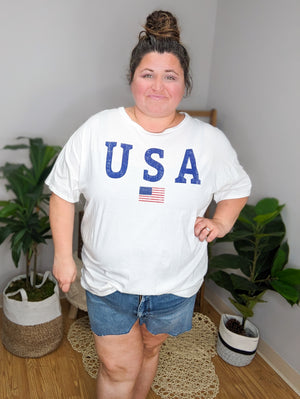 SALE- USA Oversized Graphic Tee