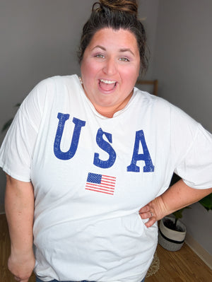 SALE- USA Oversized Graphic Tee