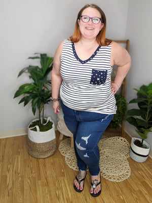 SALE- WB High Rise Distressed Skinny Jeans
