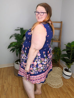 Jules Sleeveless Floral Print Dress w/Shorts