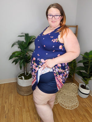 Jules Sleeveless Floral Print Dress w/Shorts