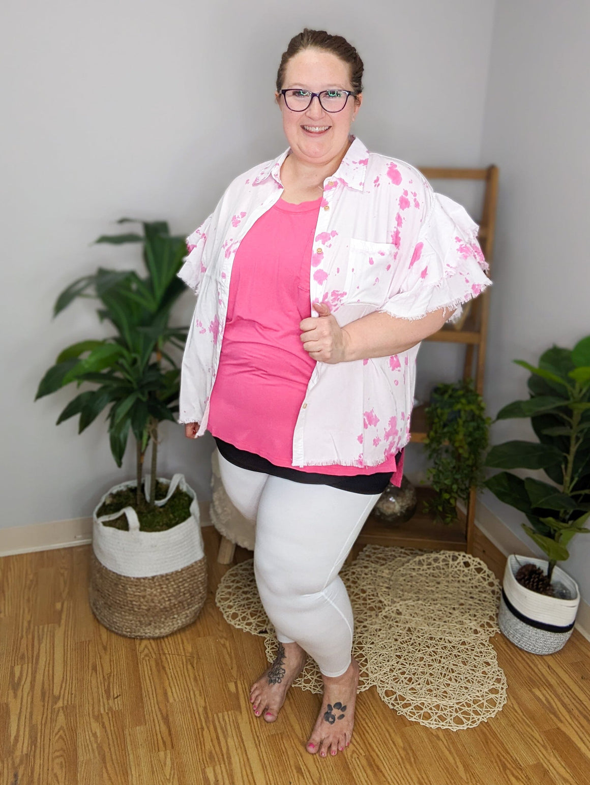 High Waist Plus Size Pocket Leggings + Reflector Dots leggings rae mode 