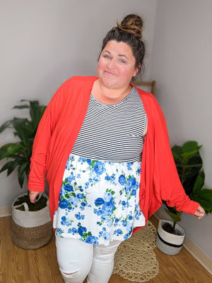 Blend of Beauty Floral Stripe Babydoll Tank tanks Michelle Mae 
