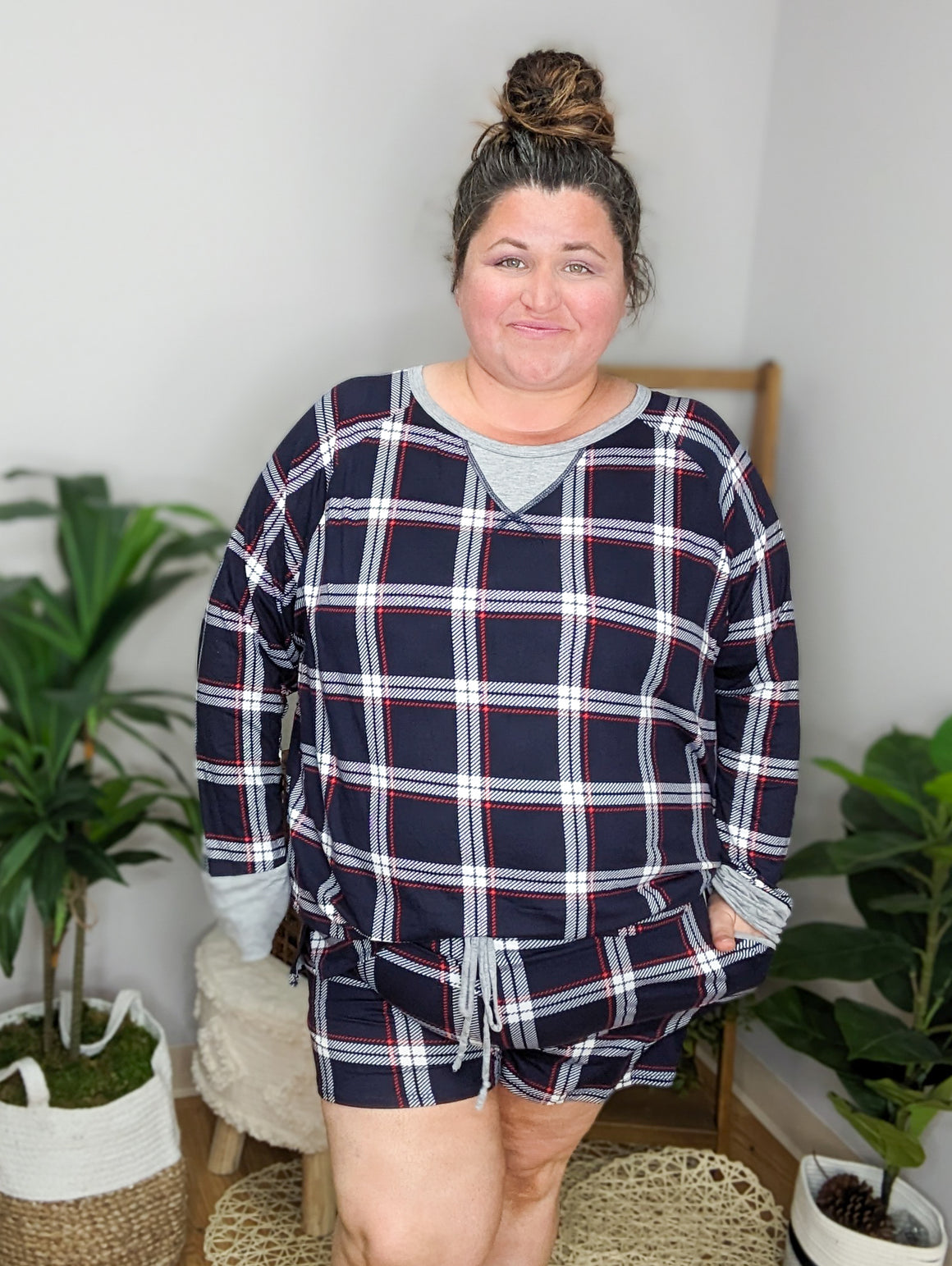 Boxer Plaid 2pc Shorts Lounge Set