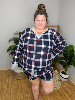 Boxer Plaid 2pc Shorts Lounge Set