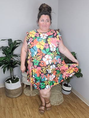 Made to Frolic Floral Knee Length Dress
