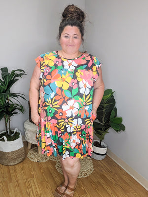 Made to Frolic Floral Knee Length Dress