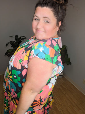 Made to Frolic Floral Knee Length Dress