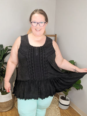 A Little Laced Black Mineral Wash Tank