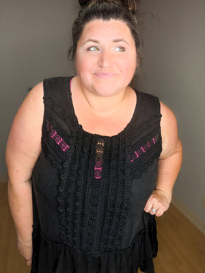 A Little Laced Black Mineral Wash Tank