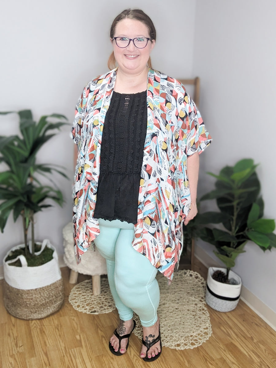 Geometric Kaleidoscope Kimono