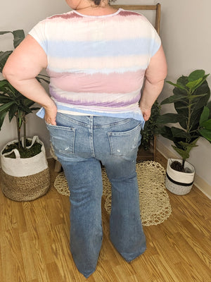 Judy Blue Medium Wash High-Rise Distressed Flare