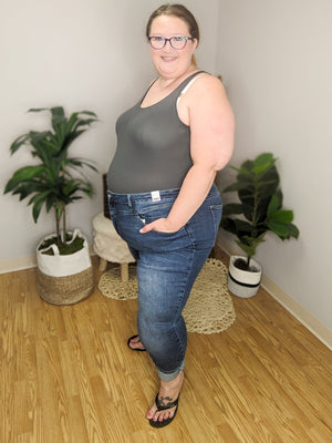 Judy Blue High Rise Yoke-Detail Skinny Jeans BOTTOMS Judy Blue 