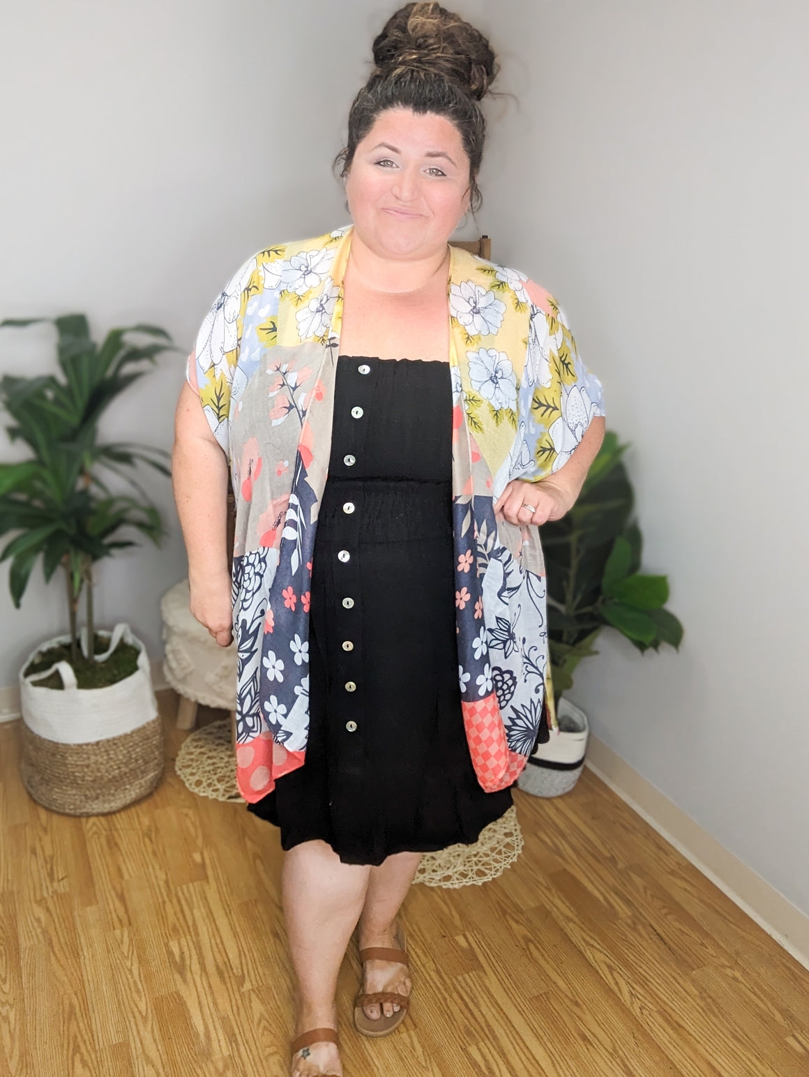 Babes + Blooms Bold Garden Kimono