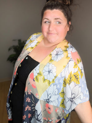 Babes + Blooms Bold Garden Kimono