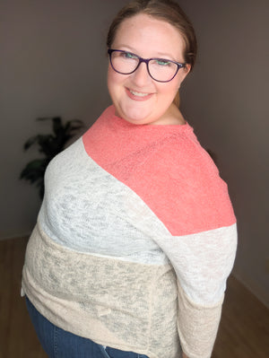 Breezy Blocks Colorblock Airy Weave Top