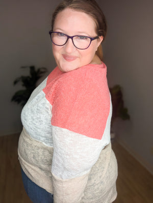 Breezy Blocks Colorblock Airy Weave Top