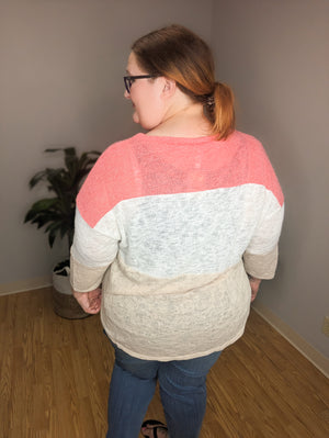 Breezy Blocks Colorblock Airy Weave Top