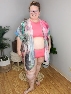 Brush it Off Watercolor Print Kimono