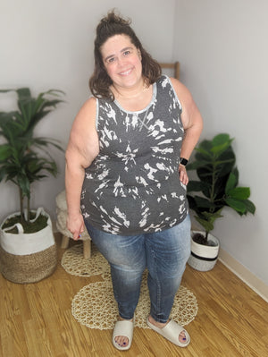 SALE- Just A Splash Gray Tiedye Tank