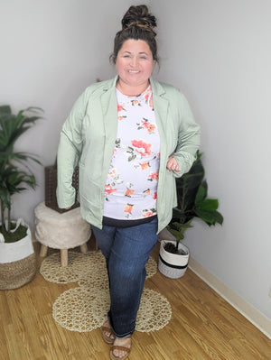 SALE- Soft in Sage Boyfriend Blazer