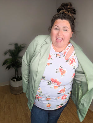 SALE- Soft in Sage Boyfriend Blazer