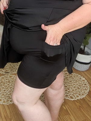 Odette No Worries Here Black Tank Dress w/Shorts