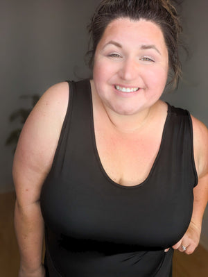 Odette No Worries Here Black Tank Dress w/Shorts