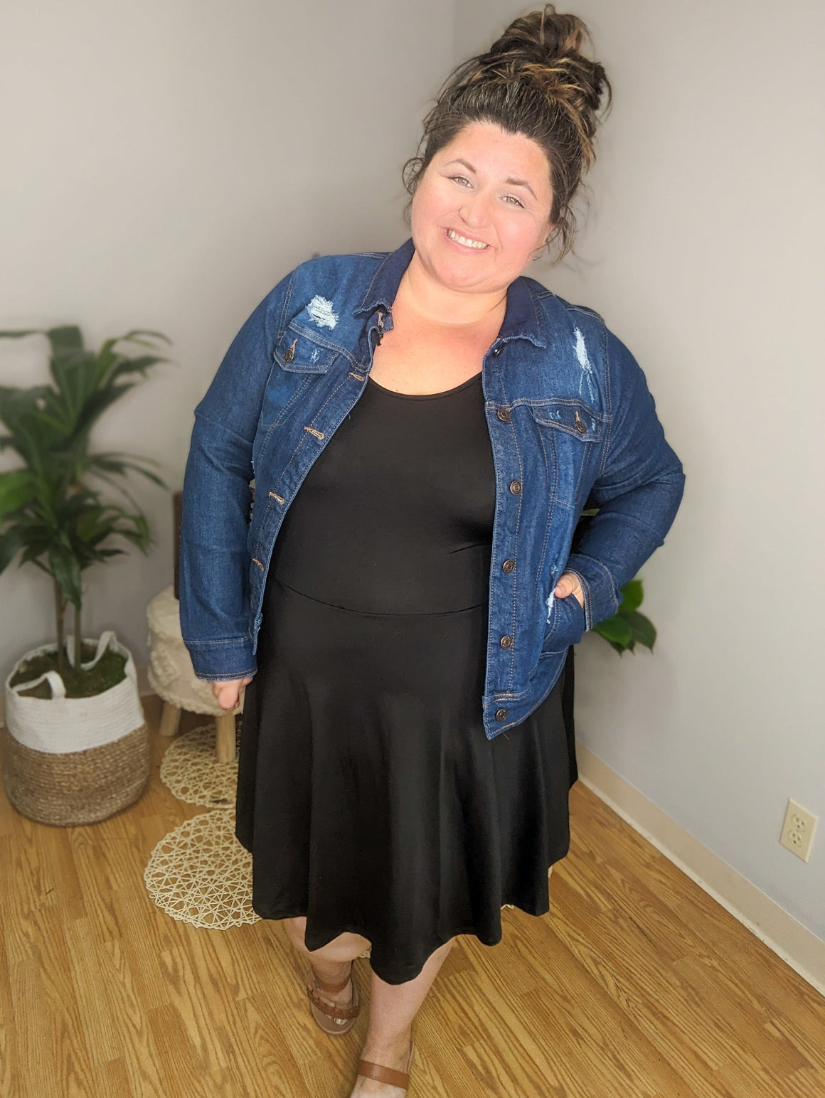 Odette No Worries Here Black Tank Dress w/Shorts